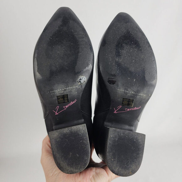 Kristin Cavallari Chinese Laundry Black Leather Ankle Boots Size 7.5 - Picture 9 of 12
